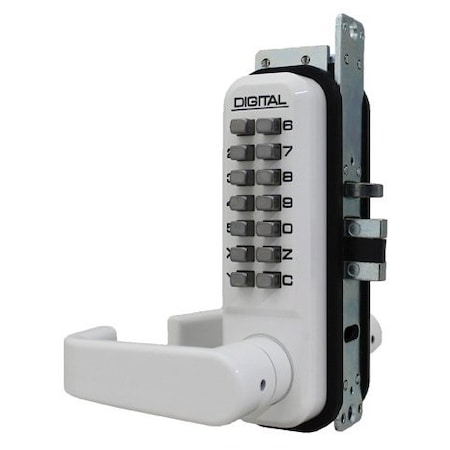 Mechanical Keyless Narrow Stile Lever Lock Double Combination White